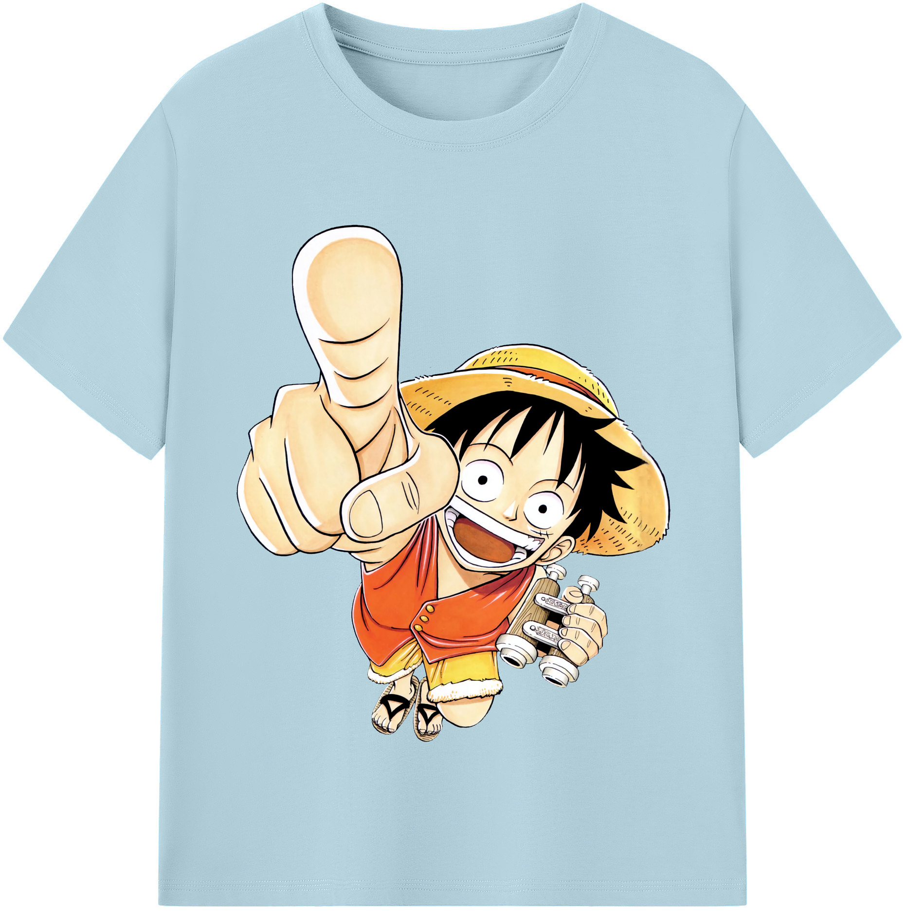ワンピース モンキー・D・ルフィ ONE PIECE Monkey D. Luffy 綿100％半袖Tシャツ（フロントプリント）